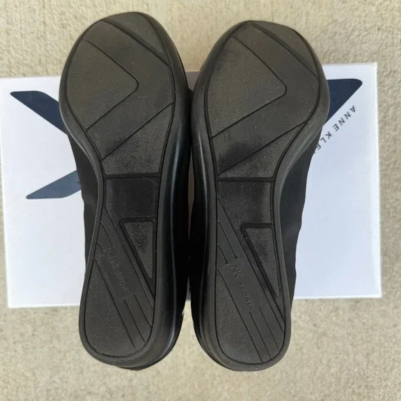 Anne Klein Sport 8.5 Black Mid Wedge Slip On Wedge Shoe - Picture 8 of 12